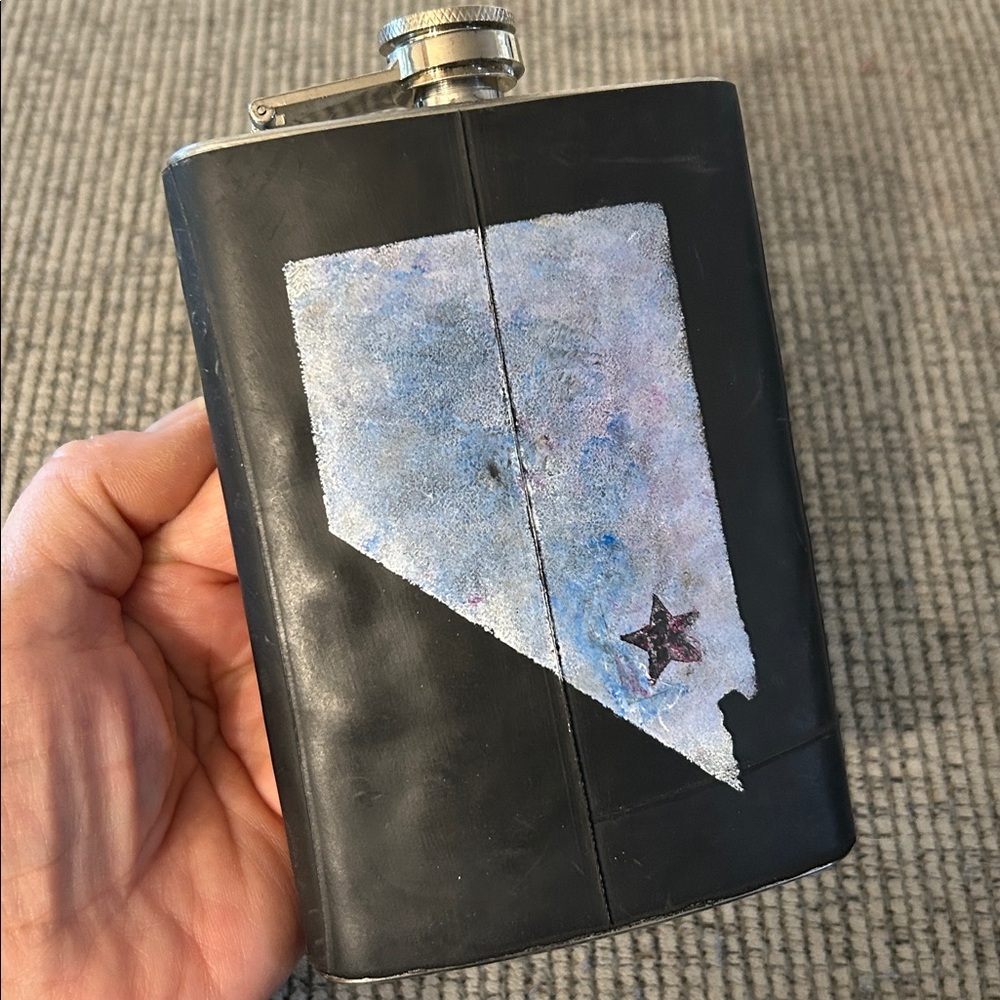 Stainless steel Nevada Flask NEW handmade with black scuba rubber